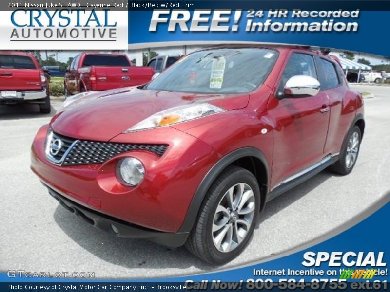 Cayenne Red / Black/Red w/Red Trim 2011 Nissan Juke SL AWD