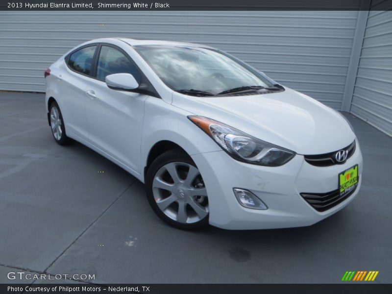 Shimmering White / Black 2013 Hyundai Elantra Limited