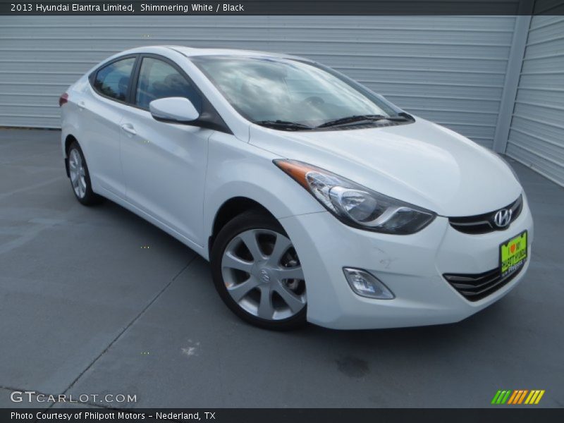 Shimmering White / Black 2013 Hyundai Elantra Limited