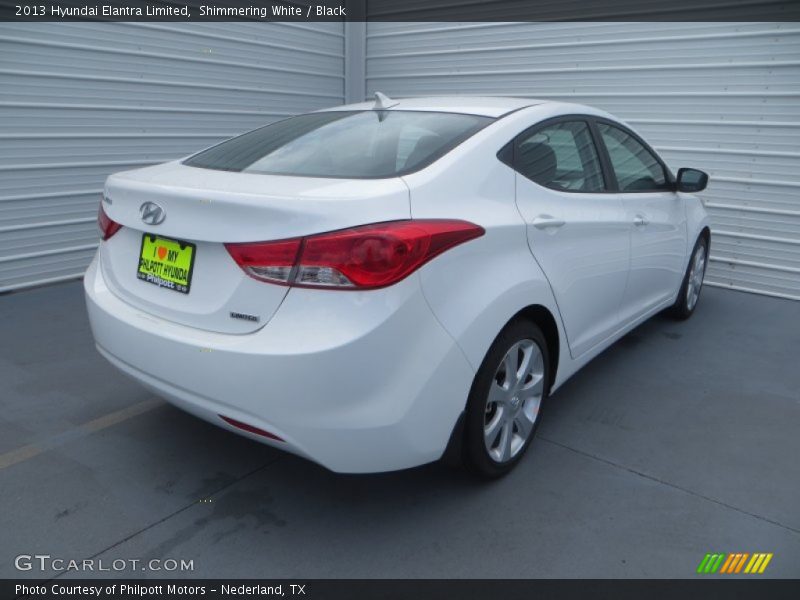 Shimmering White / Black 2013 Hyundai Elantra Limited