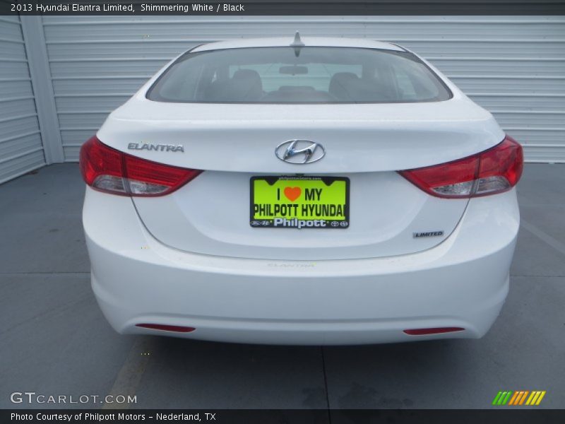 Shimmering White / Black 2013 Hyundai Elantra Limited