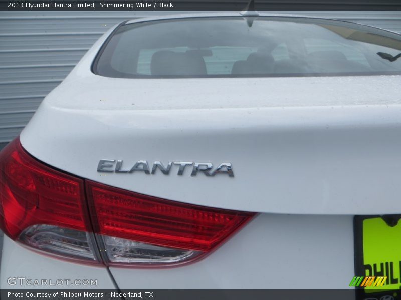 Shimmering White / Black 2013 Hyundai Elantra Limited