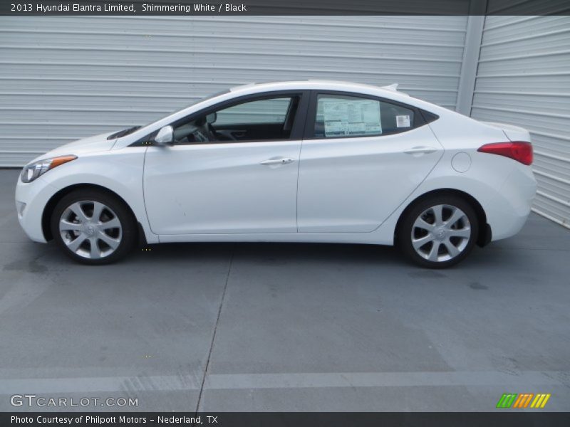 Shimmering White / Black 2013 Hyundai Elantra Limited