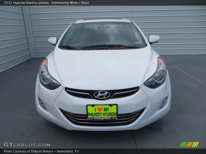 Shimmering White / Black 2013 Hyundai Elantra Limited