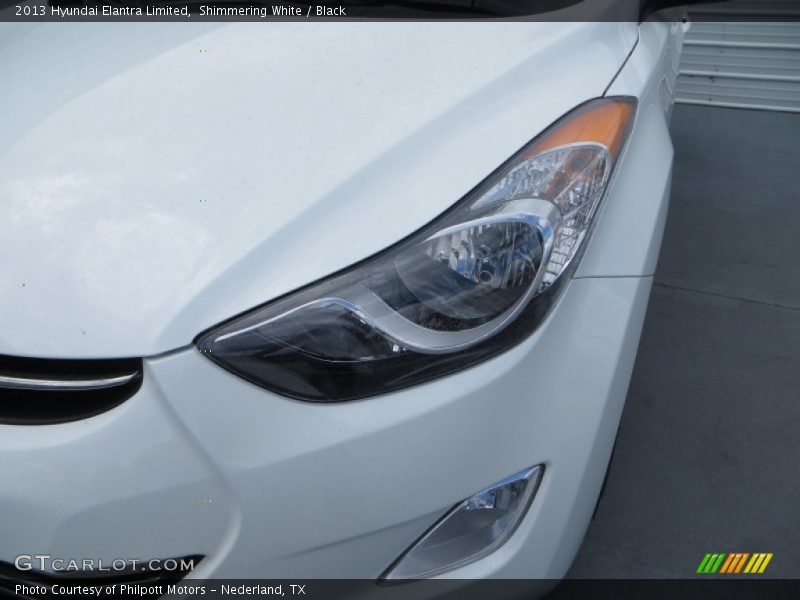Shimmering White / Black 2013 Hyundai Elantra Limited