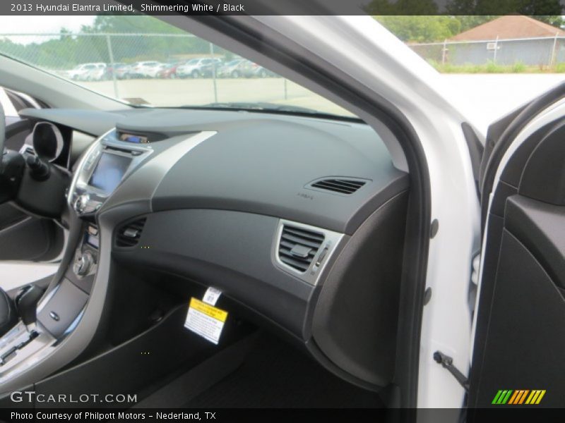 Shimmering White / Black 2013 Hyundai Elantra Limited