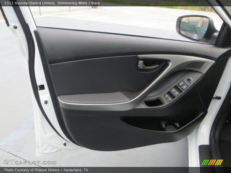 Shimmering White / Black 2013 Hyundai Elantra Limited