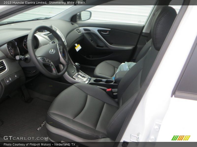 Shimmering White / Black 2013 Hyundai Elantra Limited