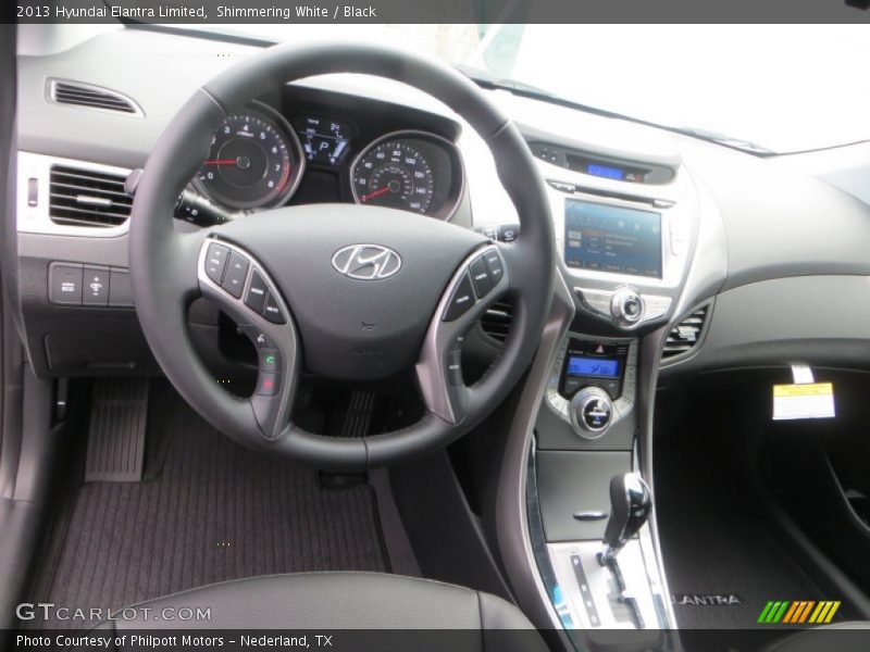 Shimmering White / Black 2013 Hyundai Elantra Limited