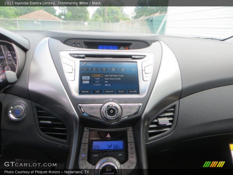 Shimmering White / Black 2013 Hyundai Elantra Limited