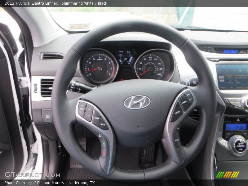 Shimmering White / Black 2013 Hyundai Elantra Limited