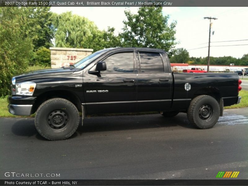 Brilliant Black Crystal Pearl / Medium Slate Gray 2007 Dodge Ram 1500 SLT Quad Cab 4x4