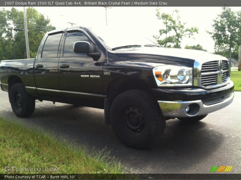 Brilliant Black Crystal Pearl / Medium Slate Gray 2007 Dodge Ram 1500 SLT Quad Cab 4x4