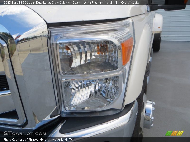 White Platinum Metallic Tri-Coat / Adobe 2013 Ford F350 Super Duty Lariat Crew Cab 4x4 Dually