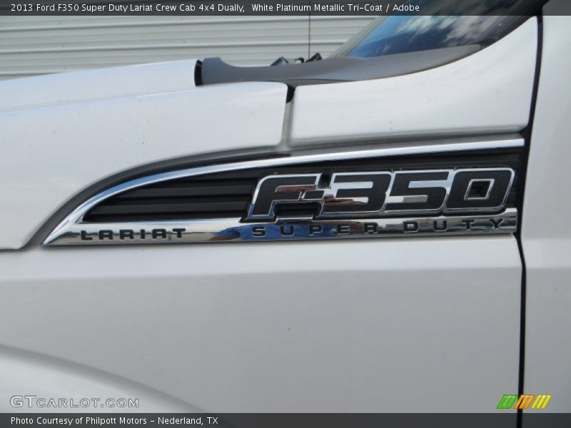 White Platinum Metallic Tri-Coat / Adobe 2013 Ford F350 Super Duty Lariat Crew Cab 4x4 Dually