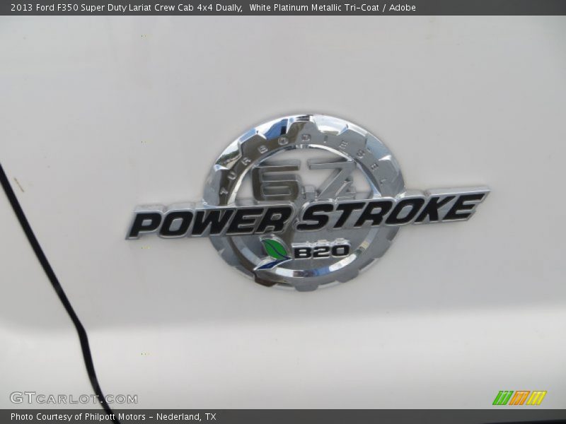 White Platinum Metallic Tri-Coat / Adobe 2013 Ford F350 Super Duty Lariat Crew Cab 4x4 Dually