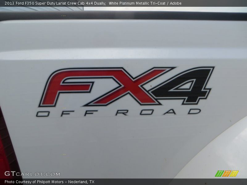 White Platinum Metallic Tri-Coat / Adobe 2013 Ford F350 Super Duty Lariat Crew Cab 4x4 Dually