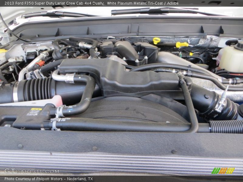 White Platinum Metallic Tri-Coat / Adobe 2013 Ford F350 Super Duty Lariat Crew Cab 4x4 Dually