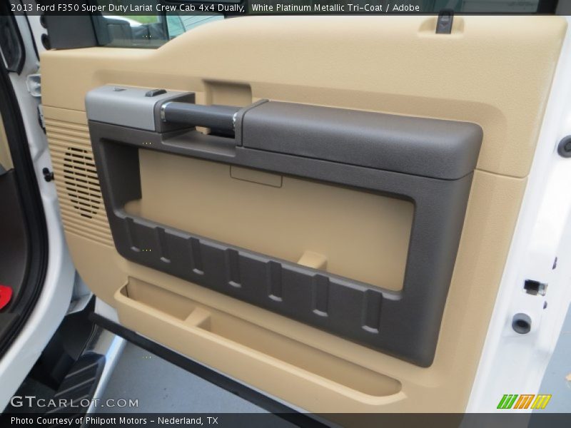 White Platinum Metallic Tri-Coat / Adobe 2013 Ford F350 Super Duty Lariat Crew Cab 4x4 Dually