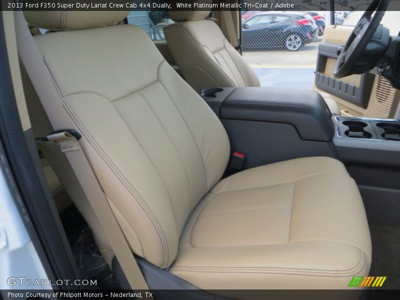 White Platinum Metallic Tri-Coat / Adobe 2013 Ford F350 Super Duty Lariat Crew Cab 4x4 Dually