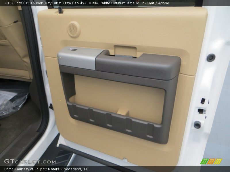 White Platinum Metallic Tri-Coat / Adobe 2013 Ford F350 Super Duty Lariat Crew Cab 4x4 Dually