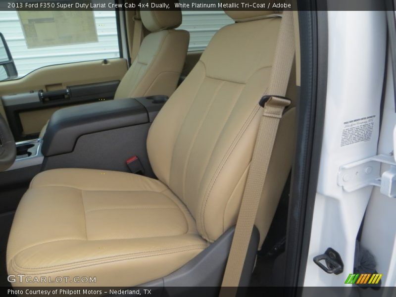 White Platinum Metallic Tri-Coat / Adobe 2013 Ford F350 Super Duty Lariat Crew Cab 4x4 Dually