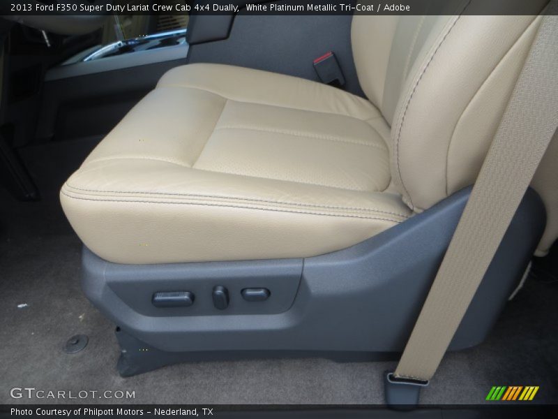 White Platinum Metallic Tri-Coat / Adobe 2013 Ford F350 Super Duty Lariat Crew Cab 4x4 Dually