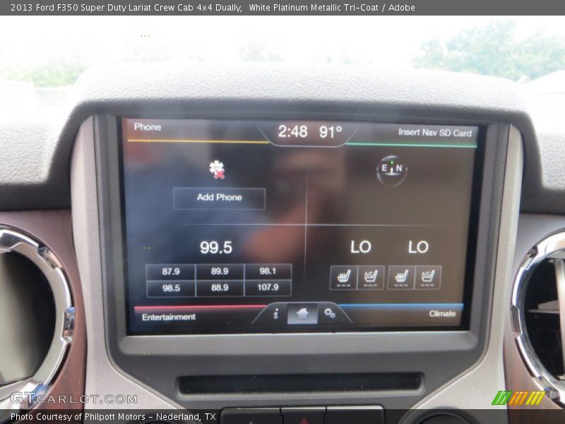 White Platinum Metallic Tri-Coat / Adobe 2013 Ford F350 Super Duty Lariat Crew Cab 4x4 Dually