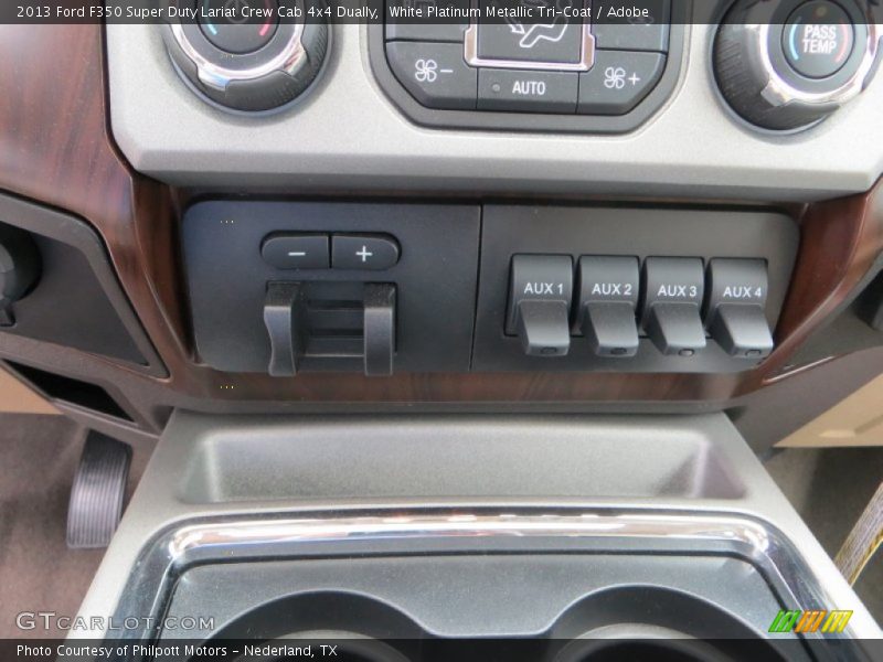 White Platinum Metallic Tri-Coat / Adobe 2013 Ford F350 Super Duty Lariat Crew Cab 4x4 Dually
