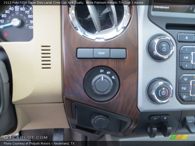 White Platinum Metallic Tri-Coat / Adobe 2013 Ford F350 Super Duty Lariat Crew Cab 4x4 Dually
