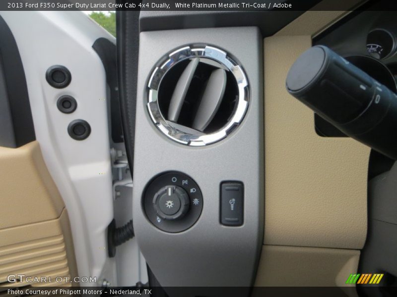 White Platinum Metallic Tri-Coat / Adobe 2013 Ford F350 Super Duty Lariat Crew Cab 4x4 Dually
