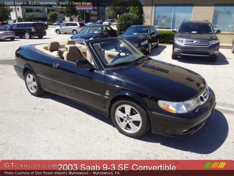 Black / Sand Beige 2003 Saab 9-3 SE Convertible