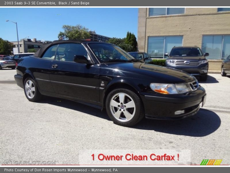 Black / Sand Beige 2003 Saab 9-3 SE Convertible