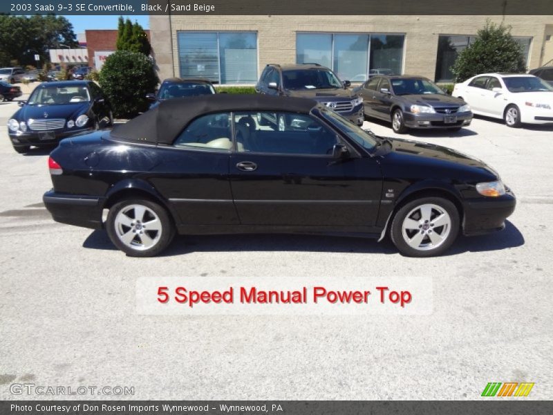 Black / Sand Beige 2003 Saab 9-3 SE Convertible