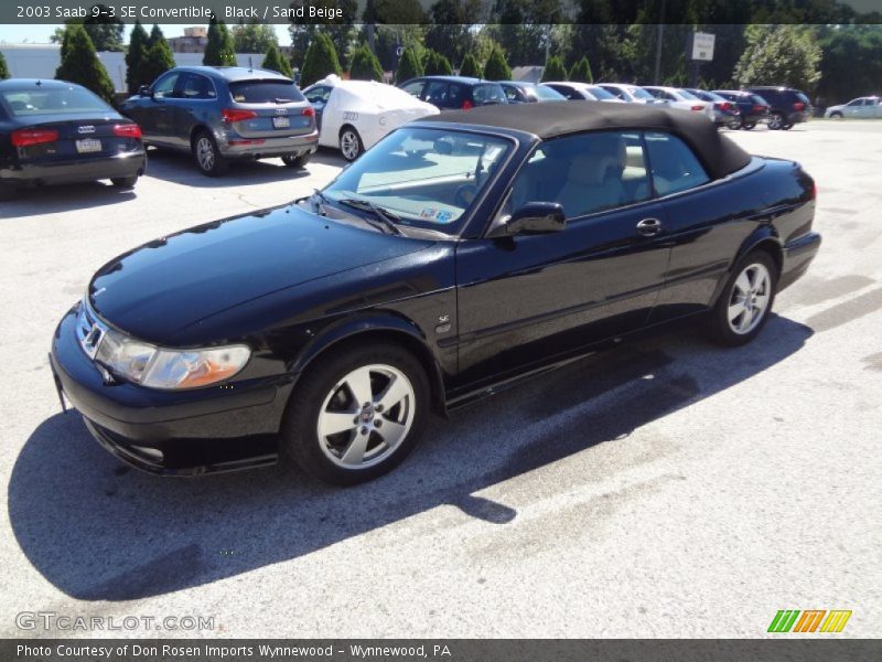 Black / Sand Beige 2003 Saab 9-3 SE Convertible