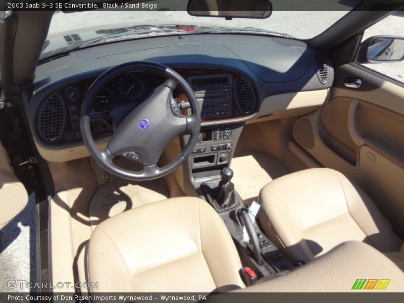Black / Sand Beige 2003 Saab 9-3 SE Convertible