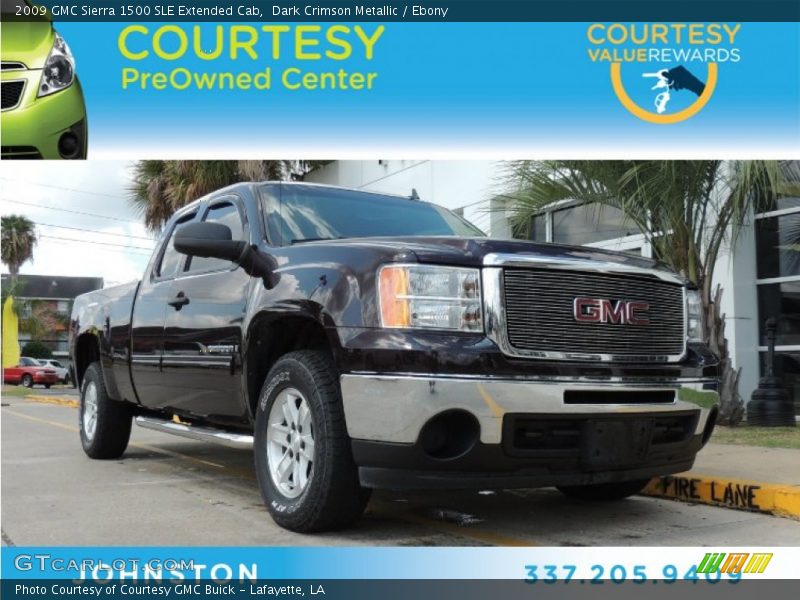 Dark Crimson Metallic / Ebony 2009 GMC Sierra 1500 SLE Extended Cab