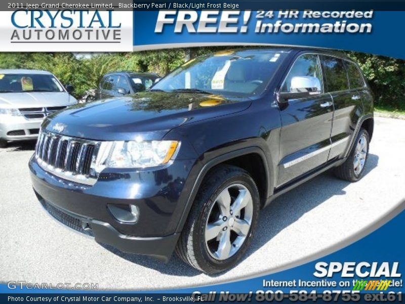 Blackberry Pearl / Black/Light Frost Beige 2011 Jeep Grand Cherokee Limited
