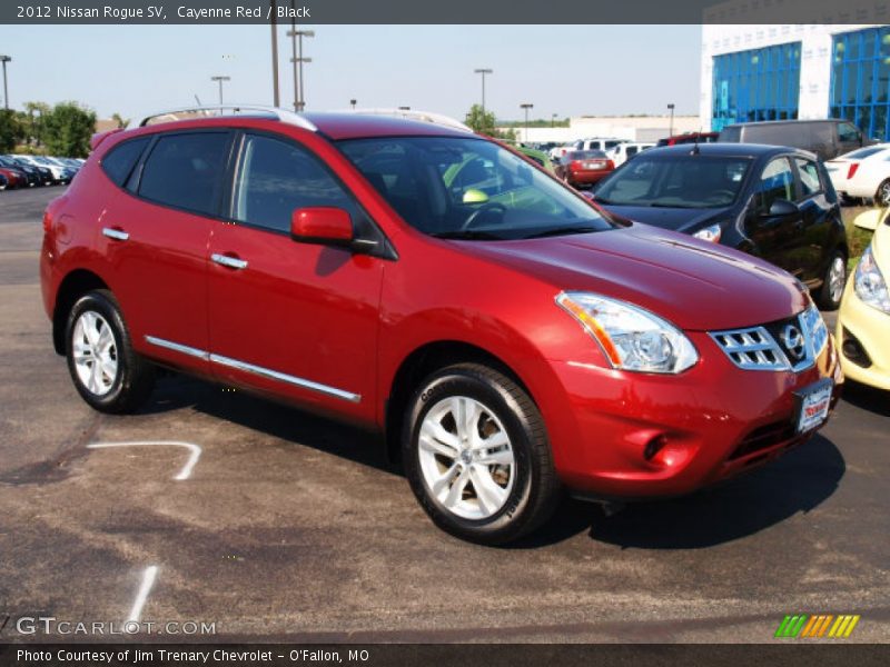 Cayenne Red / Black 2012 Nissan Rogue SV