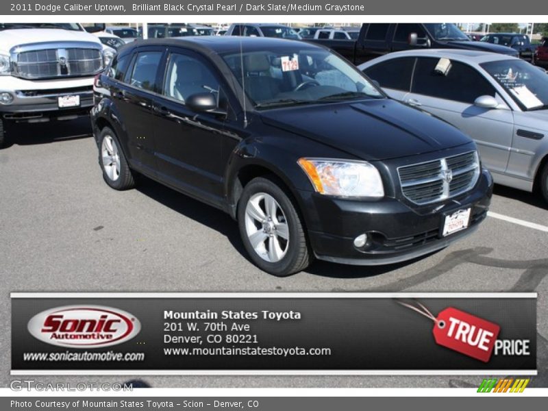 Brilliant Black Crystal Pearl / Dark Slate/Medium Graystone 2011 Dodge Caliber Uptown