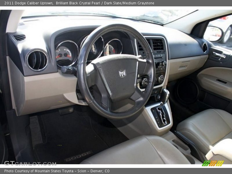 Brilliant Black Crystal Pearl / Dark Slate/Medium Graystone 2011 Dodge Caliber Uptown