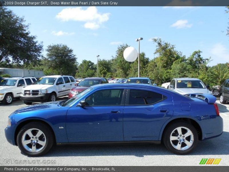 Deep Water Blue Pearl / Dark Slate Gray 2009 Dodge Charger SXT
