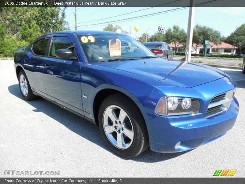 Deep Water Blue Pearl / Dark Slate Gray 2009 Dodge Charger SXT