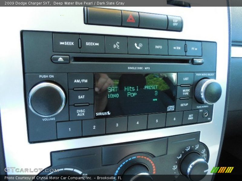 Deep Water Blue Pearl / Dark Slate Gray 2009 Dodge Charger SXT
