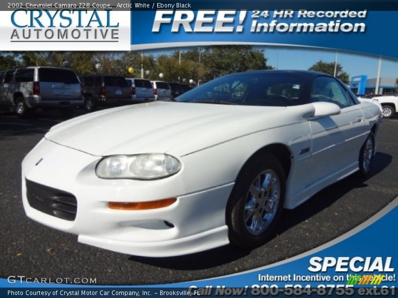 Arctic White / Ebony Black 2002 Chevrolet Camaro Z28 Coupe
