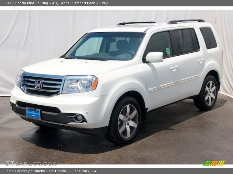 White Diamond Pearl / Gray 2013 Honda Pilot Touring 4WD