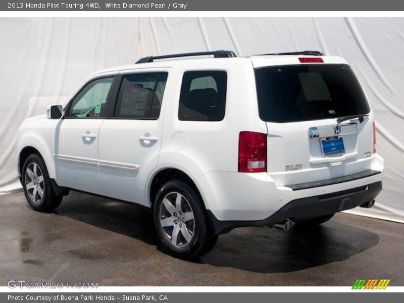 White Diamond Pearl / Gray 2013 Honda Pilot Touring 4WD