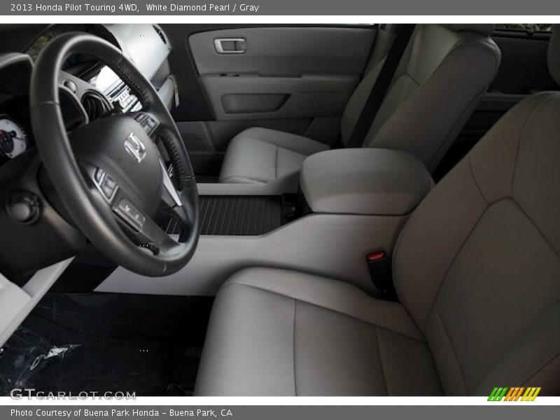 White Diamond Pearl / Gray 2013 Honda Pilot Touring 4WD