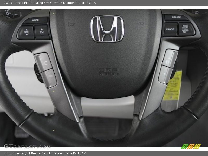 White Diamond Pearl / Gray 2013 Honda Pilot Touring 4WD
