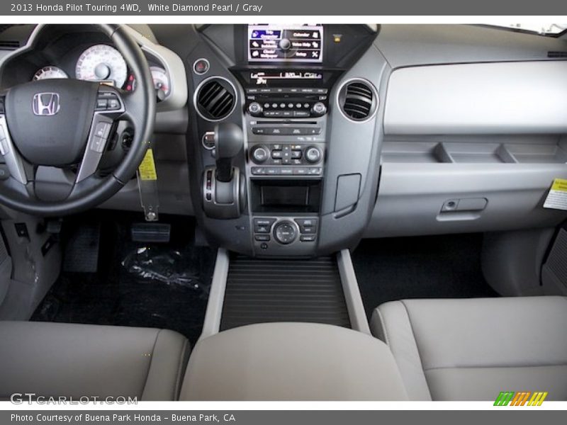 White Diamond Pearl / Gray 2013 Honda Pilot Touring 4WD